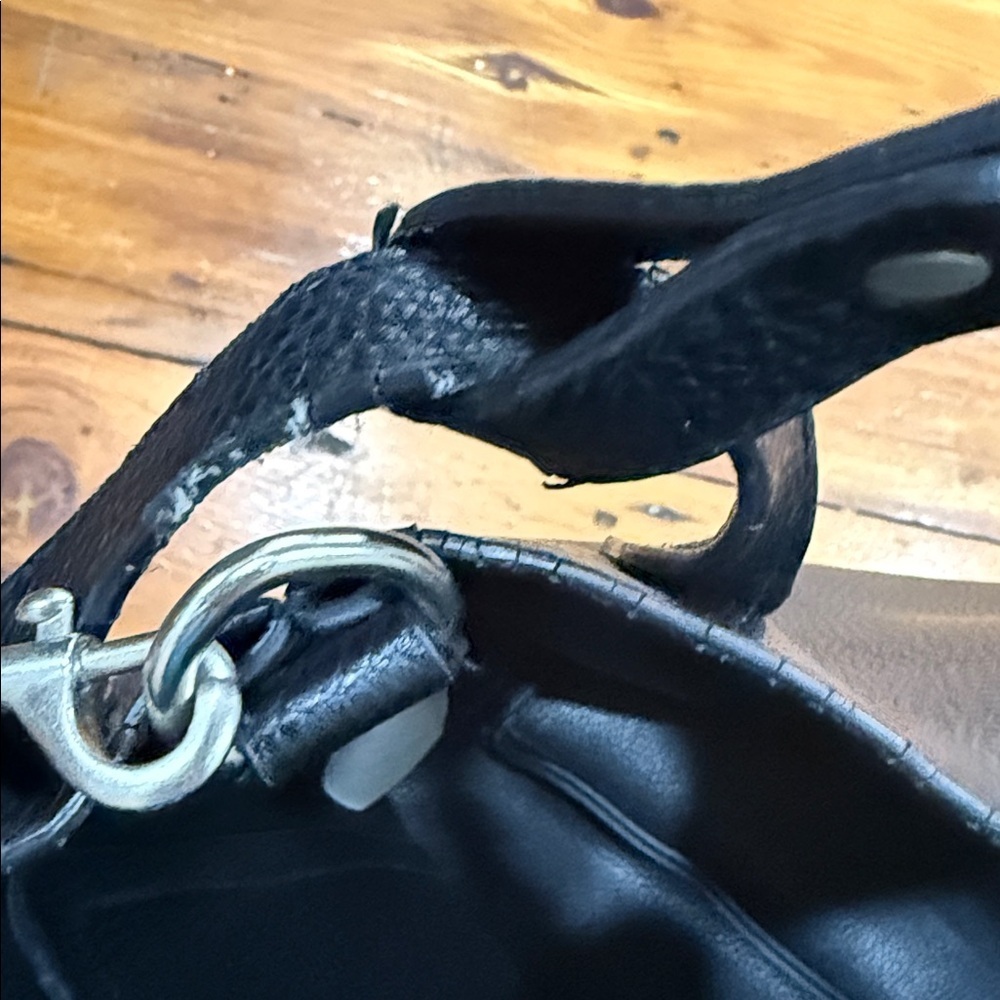 Aeropostale Black Faux Leather Shoulder Tote Bag - Picture 6 of 10